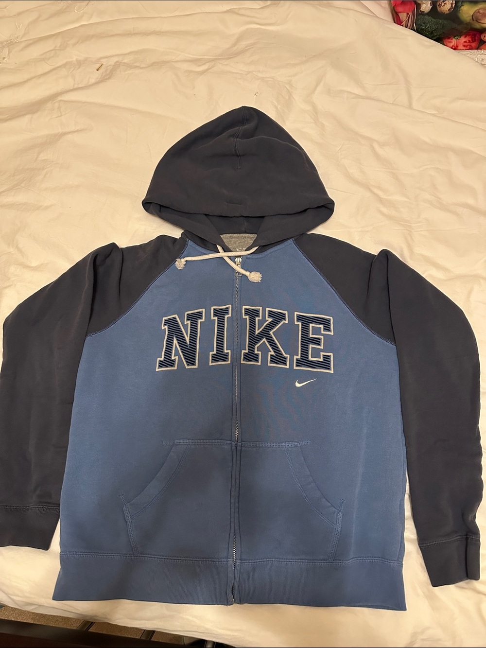 Nike Two-Tone Navy and Light Blue Full-Zip Hoodie